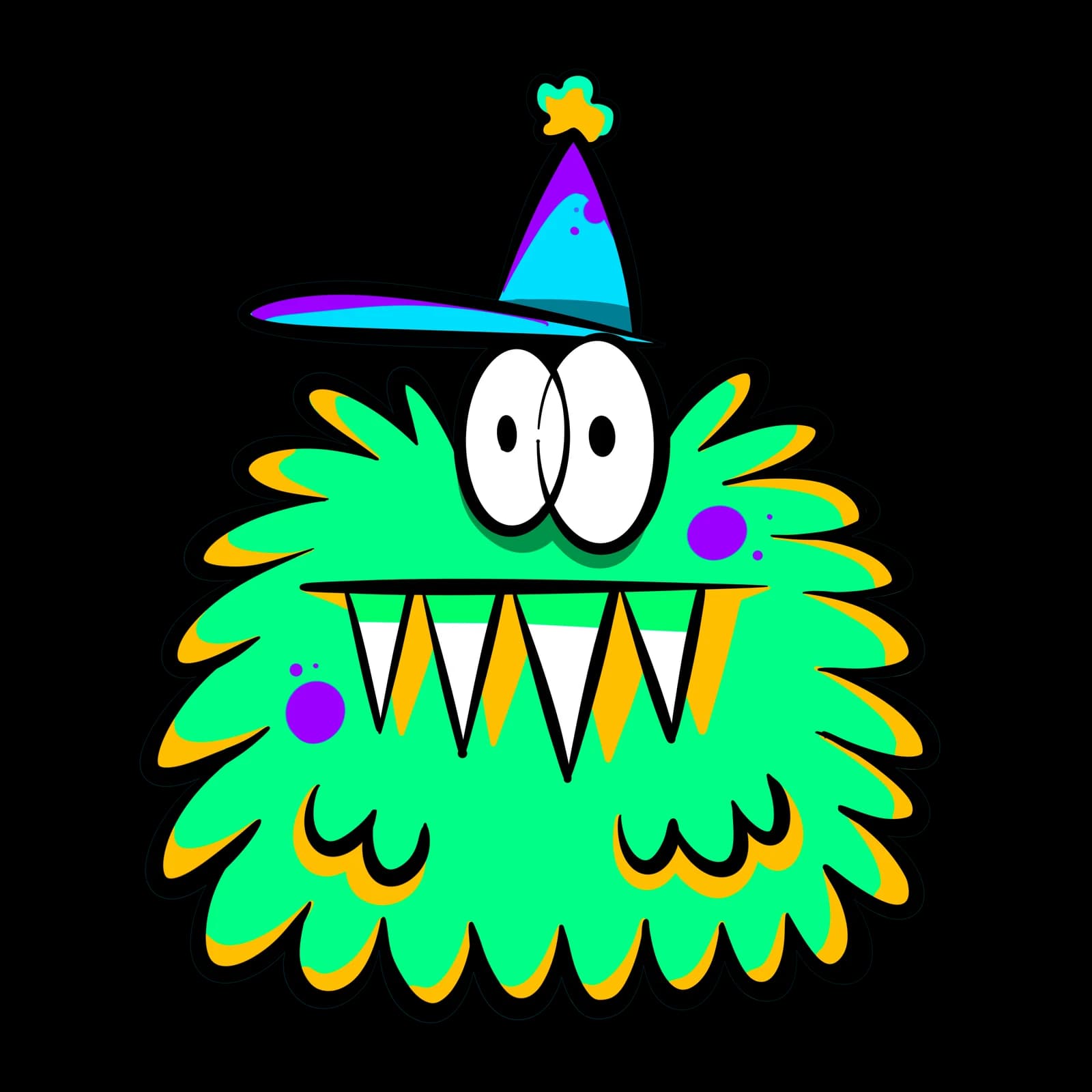 Mascota de Tramboory con gorro de fiesta